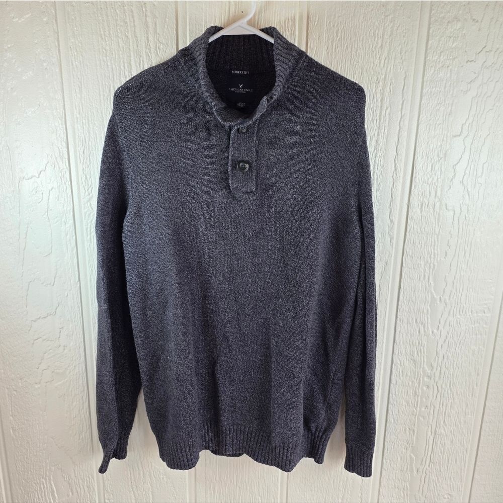 Men's American Eagle Outfitters Charcoal Turtleneck Sweater, Size LT